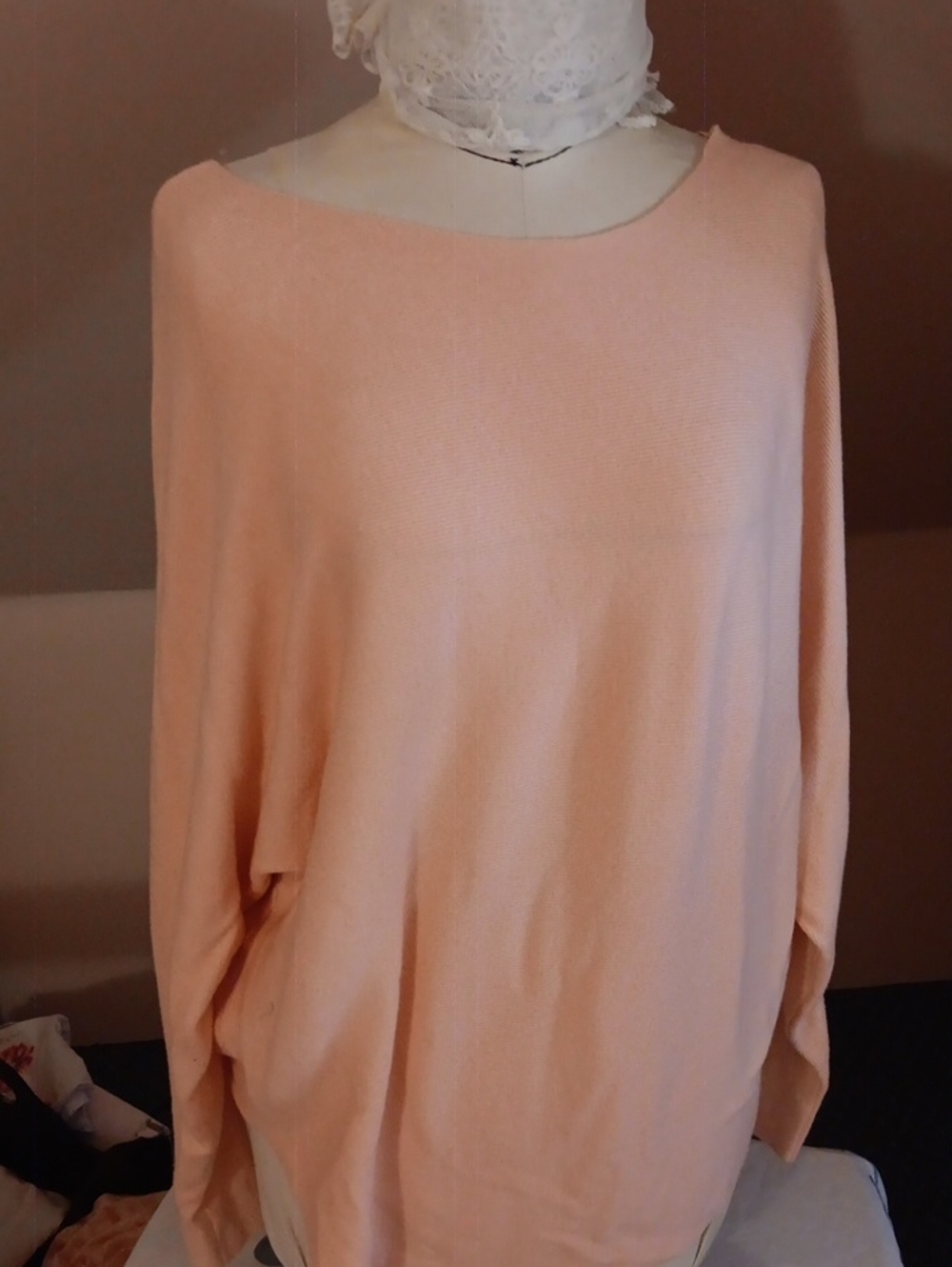 Vila Milano Women’s Lightweight Peach Boatneck Sweater